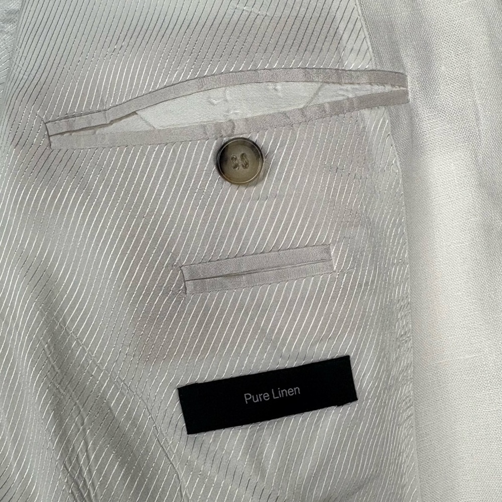 Hugo Boss White Linen Blend Sport Coat Blazer - Picture 3 of 16